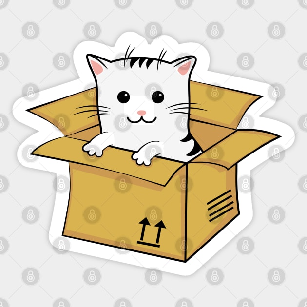 Cat In A Box Sticker by Liberty Art